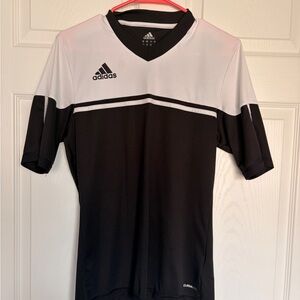 adidas Men’s Black & White V-Neck Athletic Soccer Jersey